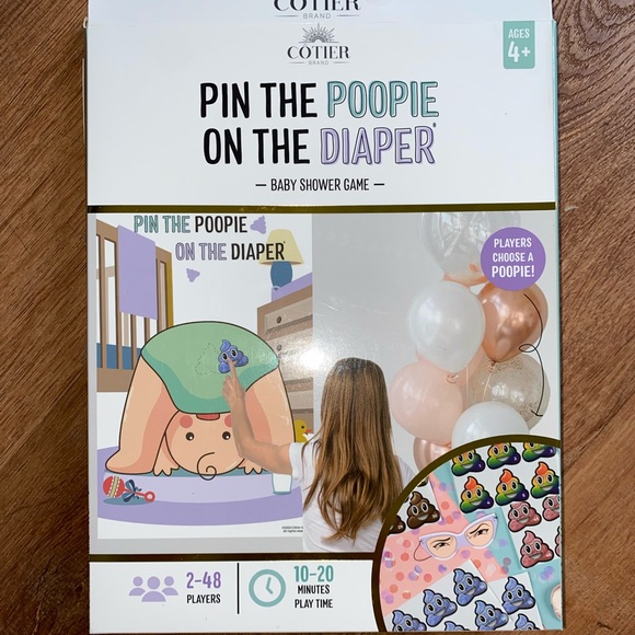 🌸 Pin The Poopie Baby Shower, Gender Reveal, Baby Game Pre-Owned - Picture 9 of 13